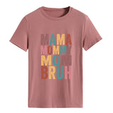 MAMA MOMMY MOM Lettre Mode Col Rond Lâche Manches Courtes T-Shirt