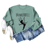 DRINKERBELL Beauty Letters Printed Long-sleeved Large Size Sweater Women