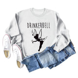 DRINKERBELL Beauty Letters Printed Long-sleeved Large Size Sweater Women