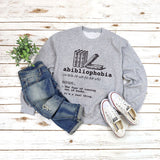 Round Neck Tops Long Sleeve Abibliophobia Loose Print Sweatshirt