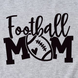 Football Mom Rundhals Damen T-Shirt Lockerer Buchstabe Kurzarm