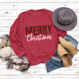 Merry Christmas Fashion Letter Autumn Winter Long Sleeve Women's Sweatshirt