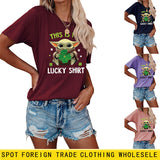 This is my lucky shirt Funny pattern Crew neck Short sleeve female