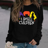I SMELL CHILDREN Letter Printing Autumn and Winter Ladies Long Sleeve Round Neck Sweater