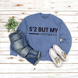 Round Neck Tops Long Sleeve Print Letters Loose Sweatshirt