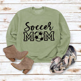 Simple Pullover Round Neck Top Long Sleeve Soccer Mom Printed Loose Sweater