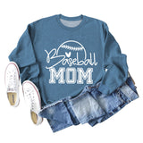 Baseball Mom Baseball Letter Printing Fall/Winter Baseball Long Sleeve Plus Size Sweater Girl