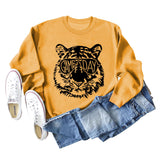 GAME DAY Tiger Letter Loose Bottom Long Sleeves Plus Size Sweatshirt Woman