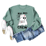 BOO BOO CREW Letter Printing Round Neck Autumn and Winter Long Sleeve Plus Size Sweater Women