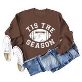 SPOT TIS THE SEASON RUGBY LETTER PRINT LONG SLEEVED SWEATSHIRT WOMEN