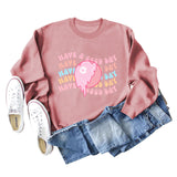 HAVE A GOOD DAY Letters Round Neck Print Bottoming Long-sleeved Sweater Women
