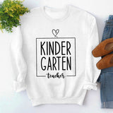 Round Neck Top Long Sleeve KINDER GARTEN Print Loose Sweatshirt