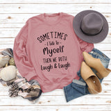 Round Neck Letter Patchwork Tops Long Sleeve SOME TIMES Print Loose Sweatshirt