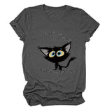 Kurzärmliges T-Shirt mit Rundhalsausschnitt und großem Buchstabendruck „It's Fine I'm Fine“