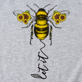 Mode Damenbekleidung Let It Bee Muster Sommer Rundhals Kurzarm Damen