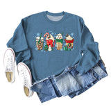 Women's Casual Loose Bottomed Long Sleeve Printed Oversize Sweater