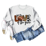For The Love of The Game Lettered Leopard Print Rugby Sweatshirt