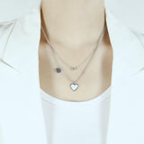 New Chilled Out Style Peach Heart Patchwork Niche Design Double Layer Collarbone Chain