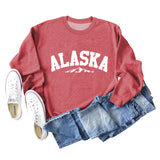 ALASKA Mountain Alphabet Loose Bottomed Long Sleeve Sweater