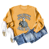 SOCIAL DISTANCING AND LETTERPRINT CREW NECK BOTTOM LONG SLEEVE SWEATER