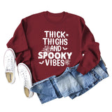 THICK THIGHS AND Loose Bottomed Long Sleeve Letter Sweater Women