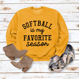 SOFTBALL Is My Simple Pullover Round Neck Top Long Sleeve Loose Sweater