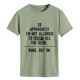 Donc apparemment je suis mode col rond lettre ample manches courtes t-shirt femme
