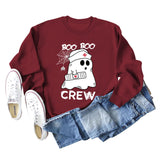 BOO BOO CREW Letter Printing Round Neck Autumn and Winter Long Sleeve Plus Size Sweater Women
