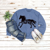 Round Neck Shirt Long Sleeve Printing Sweater