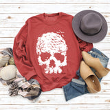 Round Neck Tops Long Sleeve Print Loose Letter Splicing Sweatshirt