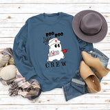 BOO BOO CREW Letter Loose Fall/Winter Bottom Long Sleeve Women's Sweater