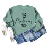Malinois Mom Letters Puppy Print Fashion Loose Long Sleeve Oversize Sweater
