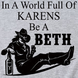 In A World Full of Karens, Crewneck Denim Print, Short Sleeve T-shirt Bottomed Loose Womenswear