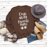 Dog Is My Favorite Person with Loose Letters Long Sleeve Sweatshirt Woman