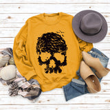 Round Neck Tops Long Sleeve Print Loose Letter Splicing Sweatshirt