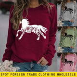 Round Neck Shirt Long Sleeve Printing Sweater