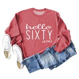 Hello Sixty Fashion Round Neck Loose Large Long Sleeve Letter Sweater