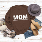 Mom The Woman The Myth Spot Letter Loose Long Sleeve Plus Size Sweater