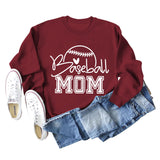 Baseball Mom Baseball Letter Printing Fall/Winter Baseball Long Sleeve Plus Size Sweater Girl