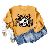 Soccer Mom Football Love Letter Leopard Crew Neck Fall/Winter Long Sleeve Sweater Women