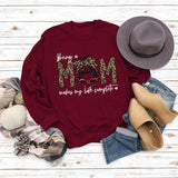 Being A MOM Makes My Life Complete Loose Long-sleeved Large Size Sweater Women