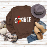 GOBBLE Alphabet Print Large Long Sleeve Women's Sweatshirt