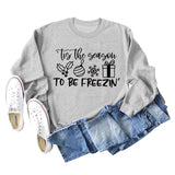 Tis The Season TO BE Letters Printed Long-sleeved Sweater Women