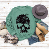 Round Neck Tops Long Sleeve Print Loose Letter Splicing Sweatshirt
