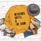 WEEKENDS COFFEE Round Neck Loose Long-sleeved Sweater Women