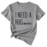 MINIMALIST LETTERING I NEED A HUG ROUND NECK SHORT SLEEVES T SHIRT