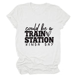 Summer Court Be a Train Crew Neck Letter Short Sleeve Women's T-Shirt