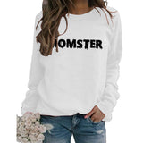 MOMSTER Printed Loose Round Neck Tops Long Sleeve Round Neck Sweatshirt