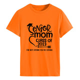 T-shirt à manches courtes et col rond pour femme, lettre de classe Senior Mom Class, mode dames