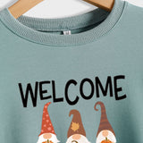 WELCOME FALL Pumpkin Halloween Alphabet Print Autumn and Winter Long Sleeved Large Size Sweater